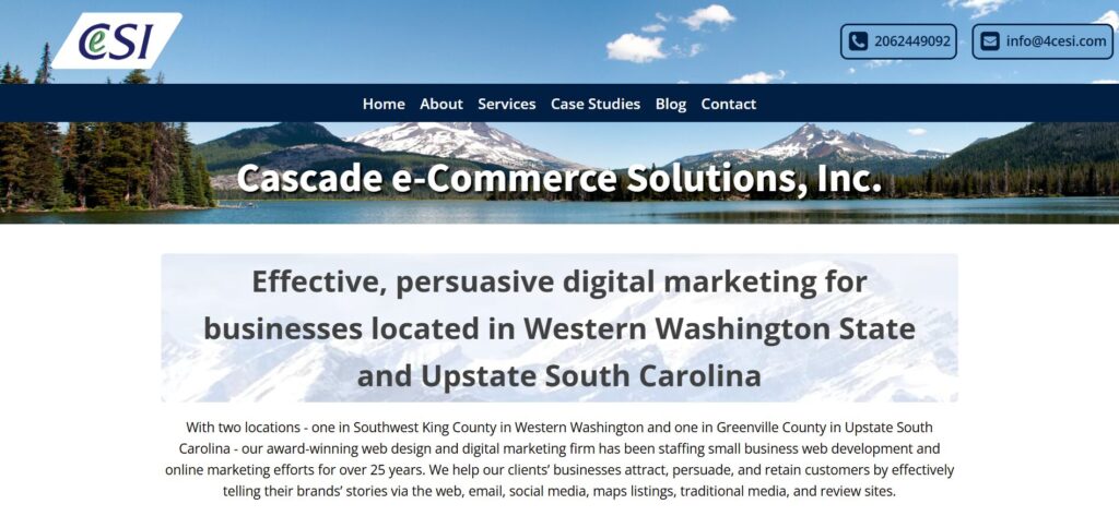 Screenshot of Cascade e-Commerce Solutions Inc