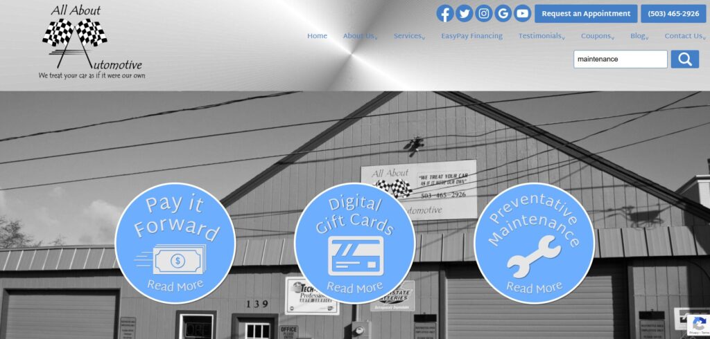 Screenshot of All About Automotive