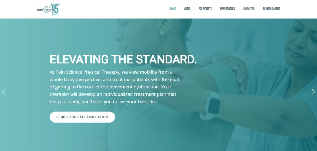 Screenshot of Pain Science Physical Therapy